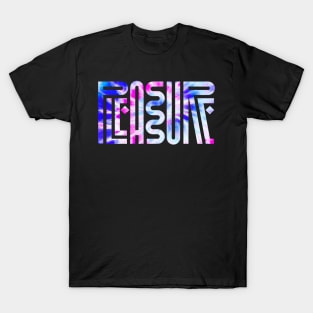 TIE DYE lettering Pleasure T-Shirt